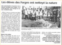 Les élèves des Forges ont néttoyé la nature